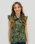 Blusa Donna con Fiocco e Rouches