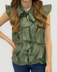 Blusa Donna con Fiocco e Rouches