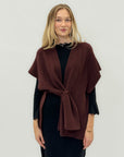 Cardigan aperto con nodo frontale