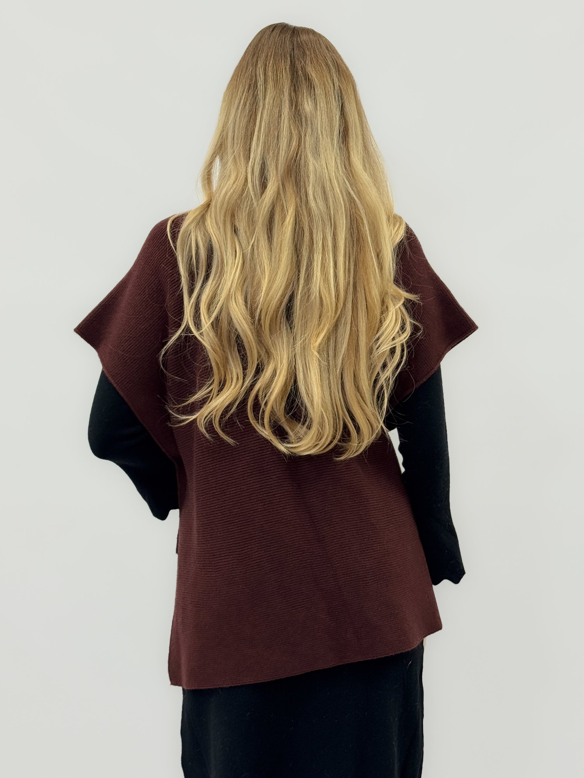 Cardigan aperto con nodo frontale