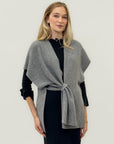 Cardigan aperto con nodo frontale