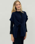 Cardigan aperto con nodo frontale
