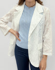 Giacca Donna in Cotone 100% con Ricamo Sangallo
