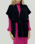 Cardigan aperto con nodo frontale