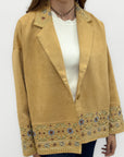 Blazer effetto scamosciato con ricami decorativi