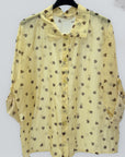 Camicia Donna con Stampa Cuori e Maniche Risvoltate