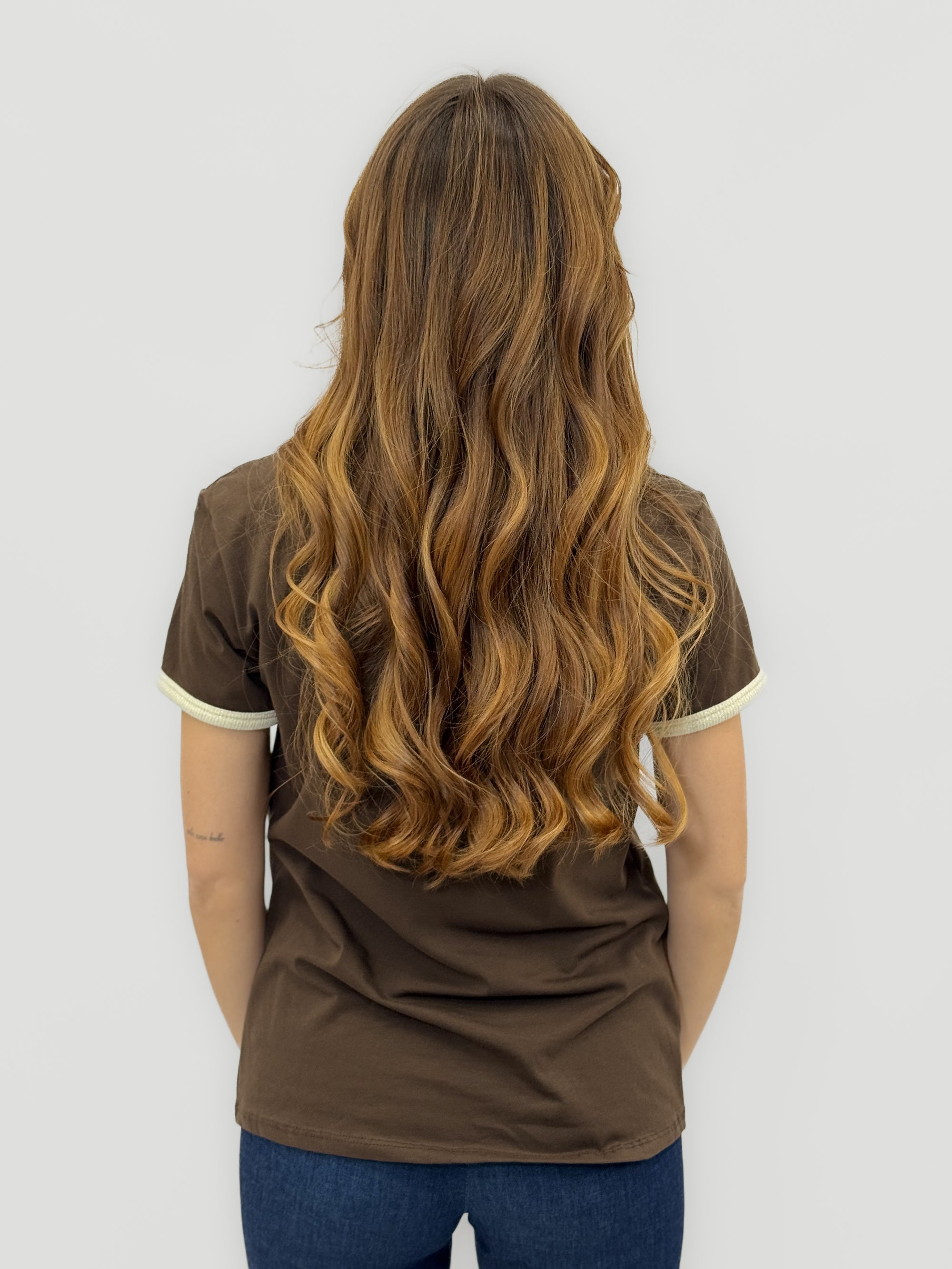 T-shirt Donna Basic con Profili a Contrasto