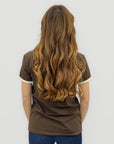 T-shirt Donna Basic con Profili a Contrasto