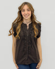 Camicia Donna Smanicata con Rouches