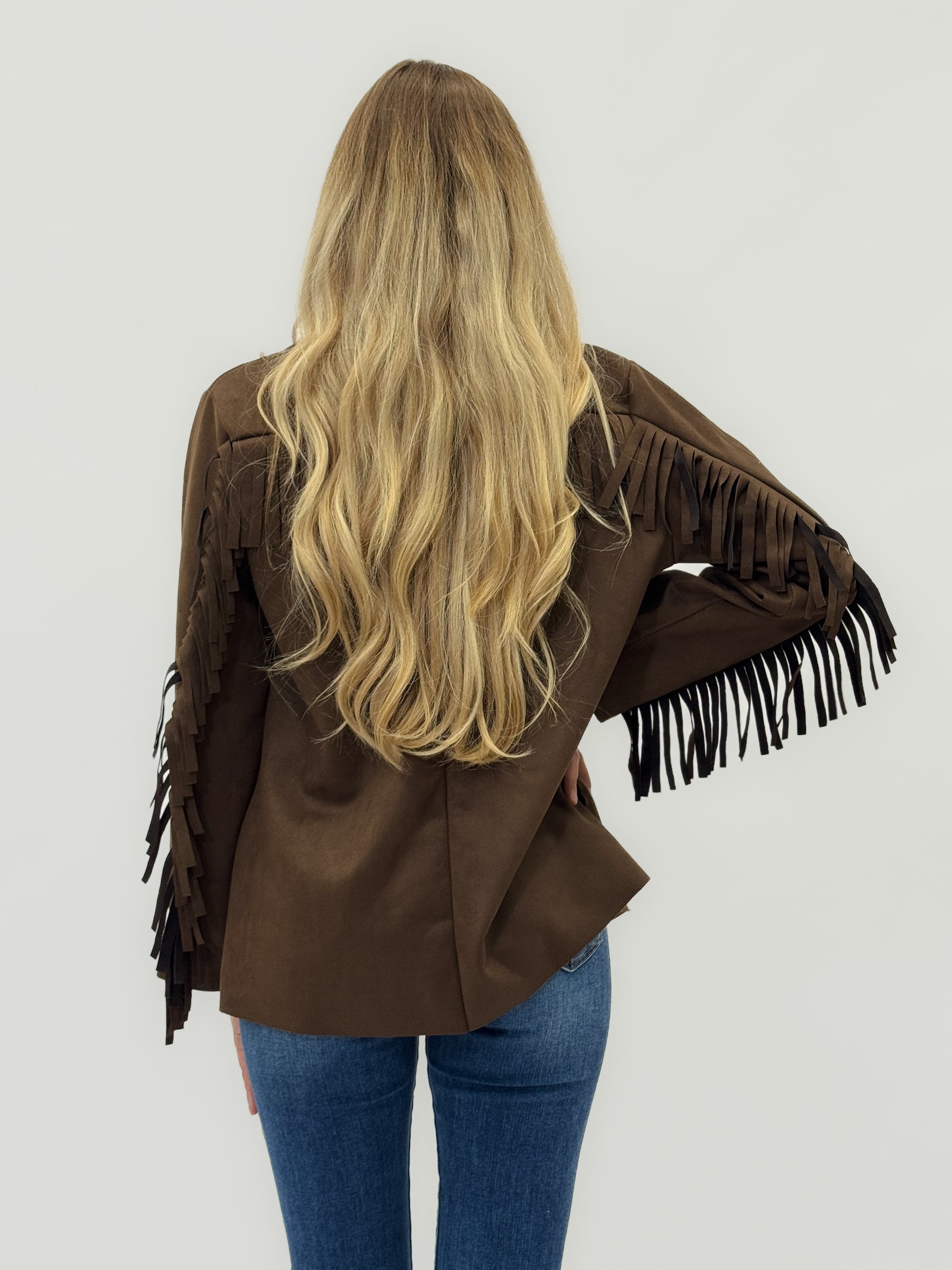 Giacca con Frange – Stile Western in Scamosciato