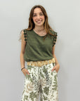 Maglia con maniche ricamate