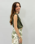 Maglia con maniche ricamate