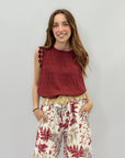 Maglia con maniche ricamate