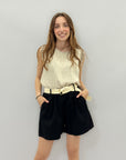 Pantaloncini in cotone con cintura