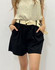Pantaloncini in cotone con cintura