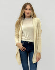 Cardigan morbido con cappuccio tinta unita