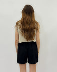 Pantaloncini in cotone con cintura