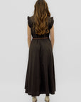 Abito Lungo Donna in Cotone con Rouches