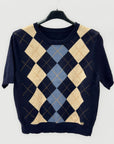 Maglia Argyle a Manica Corta Made in Italy