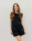Maglia con maniche ricamate