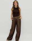 Pantaloni Donna a Palazzo con Cintura Coordinata