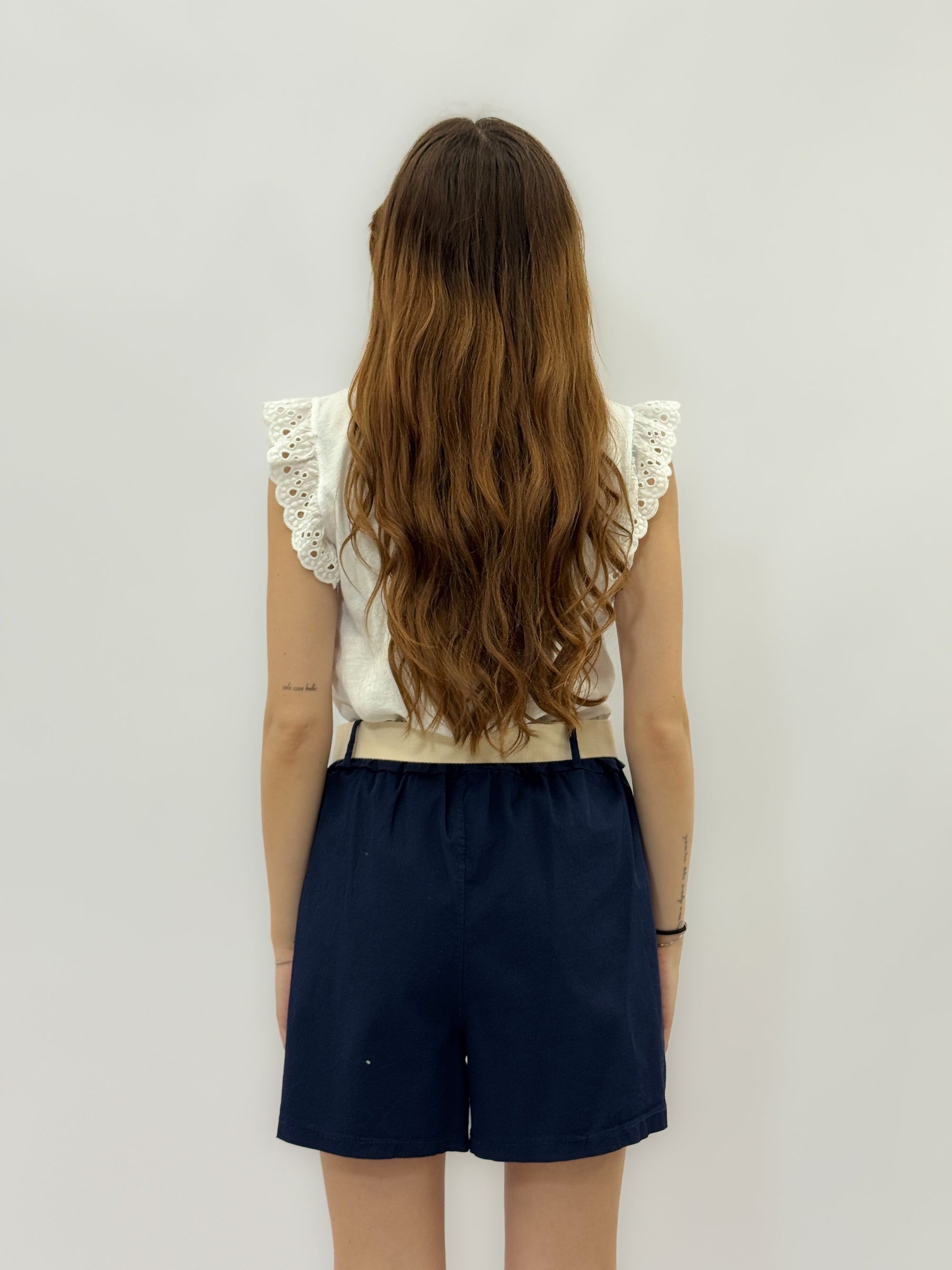 Pantaloncini in cotone con cintura