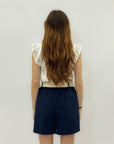 Pantaloncini in cotone con cintura