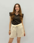 Pantaloncini in cotone con cintura