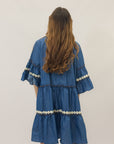 Abito in denim con ricami