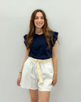 Pantaloncini in cotone con cintura