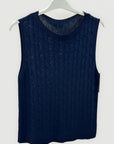 Maglia Smanicata con Lavorazione Intrecciata