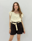 Pantaloncini in cotone con cintura