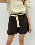 Pantaloncini in cotone con cintura
