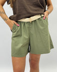 Pantaloncini in cotone con cintura