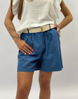 Pantaloncini in cotone con cintura