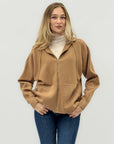 Cardigan con cappuccio e zip
