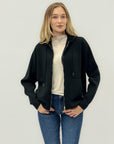 Cardigan con cappuccio e zip