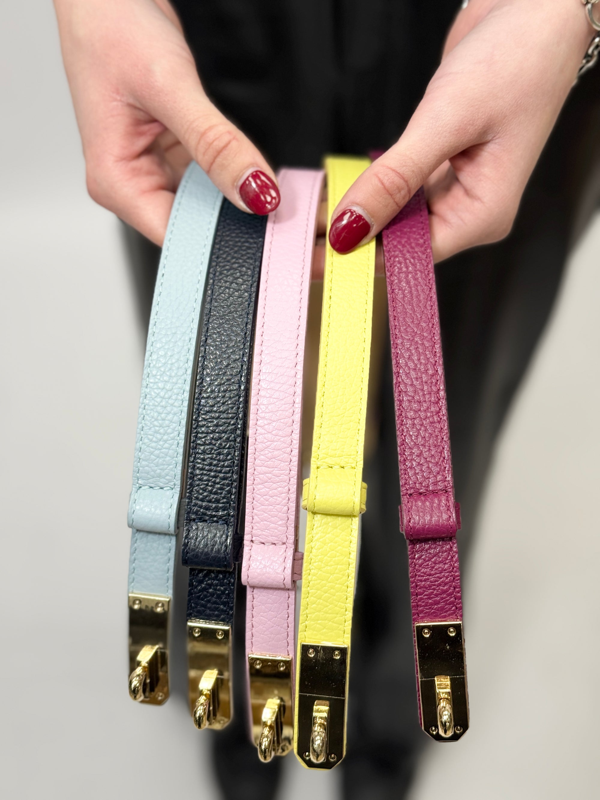 Cintura in Vera Pelle Made in Italy Fibbia Oro