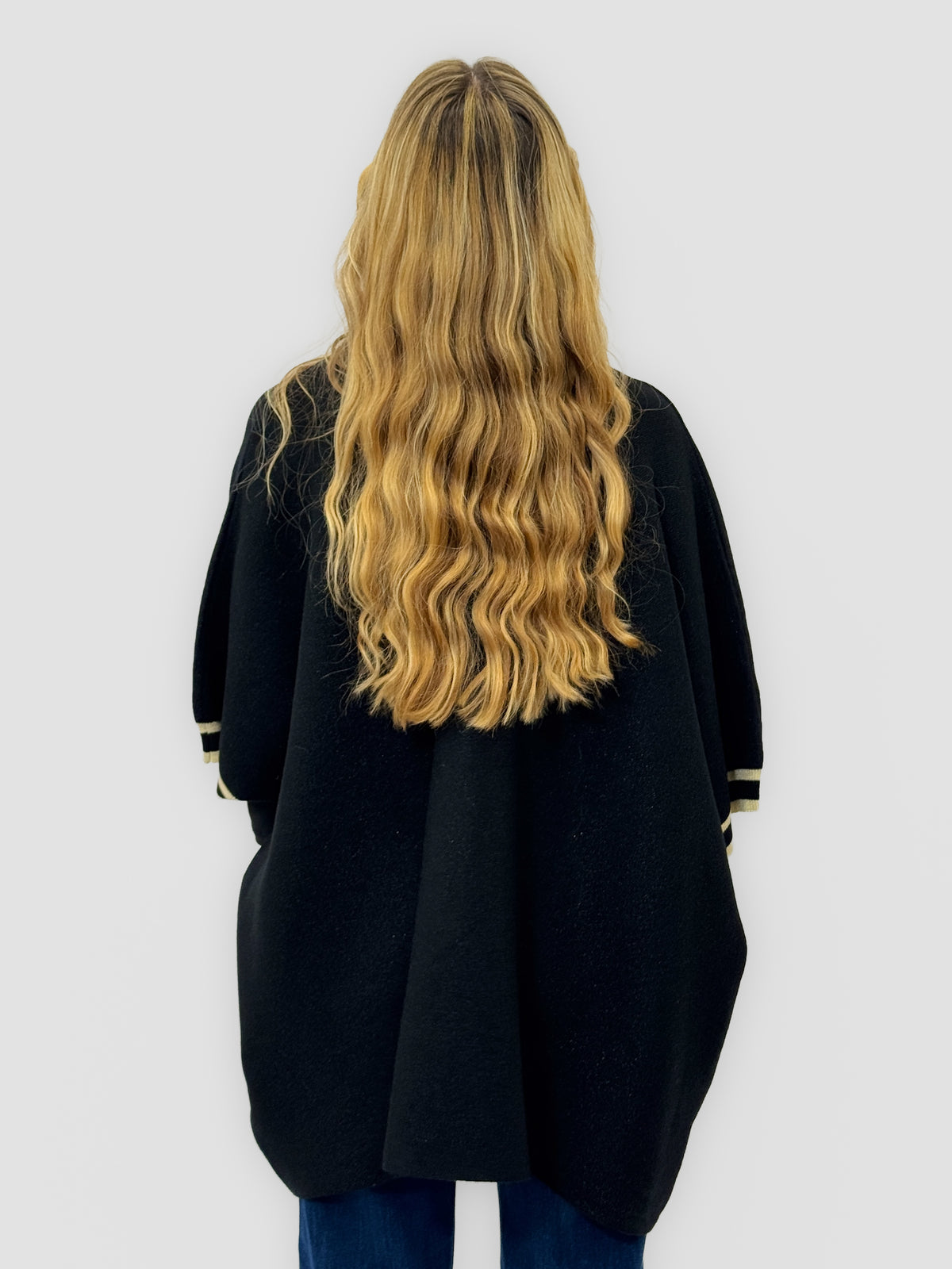 Cardigan Donna Oversize con Profili a Contrasto