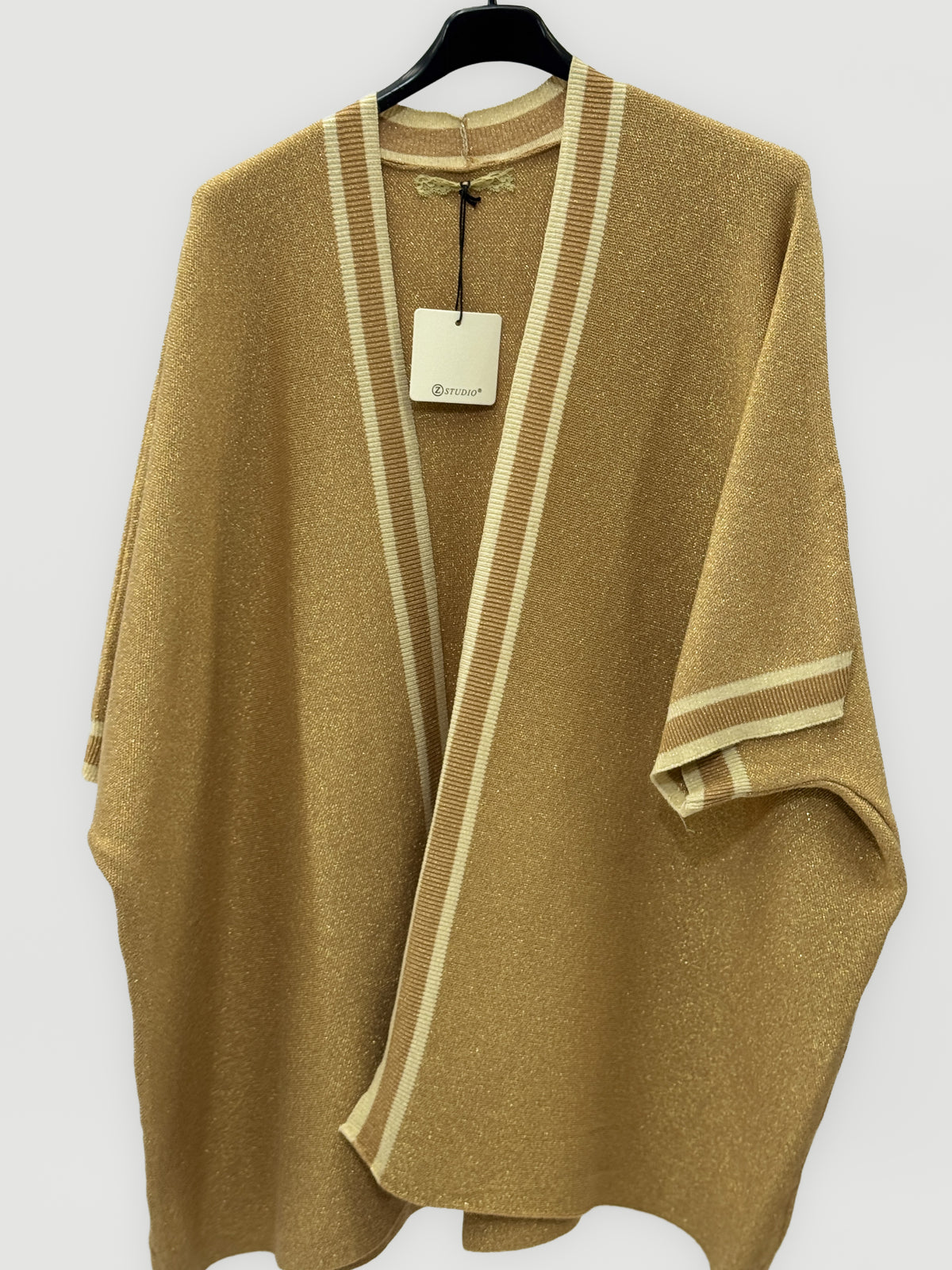 Cardigan Donna Oversize con Profili a Contrasto