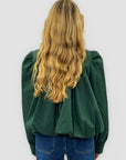 Giacca trench in cotone con zip e spalle arricciate