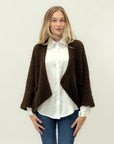 Cardigan in maglia grossa misto lana