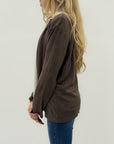 Cardigan aperto misto lana taglia comoda