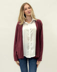 Cardigan aperto misto lana taglia comoda