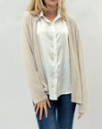 Cardigan aperto misto lana taglia comoda