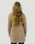 Cappotto Bouclé con Collo Alto e Bottoni Made in Italy