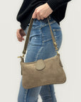 Borsa in vera pelle con fibbia H dorata - Made in Italy