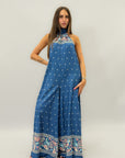 Tuta in denim con fantasia