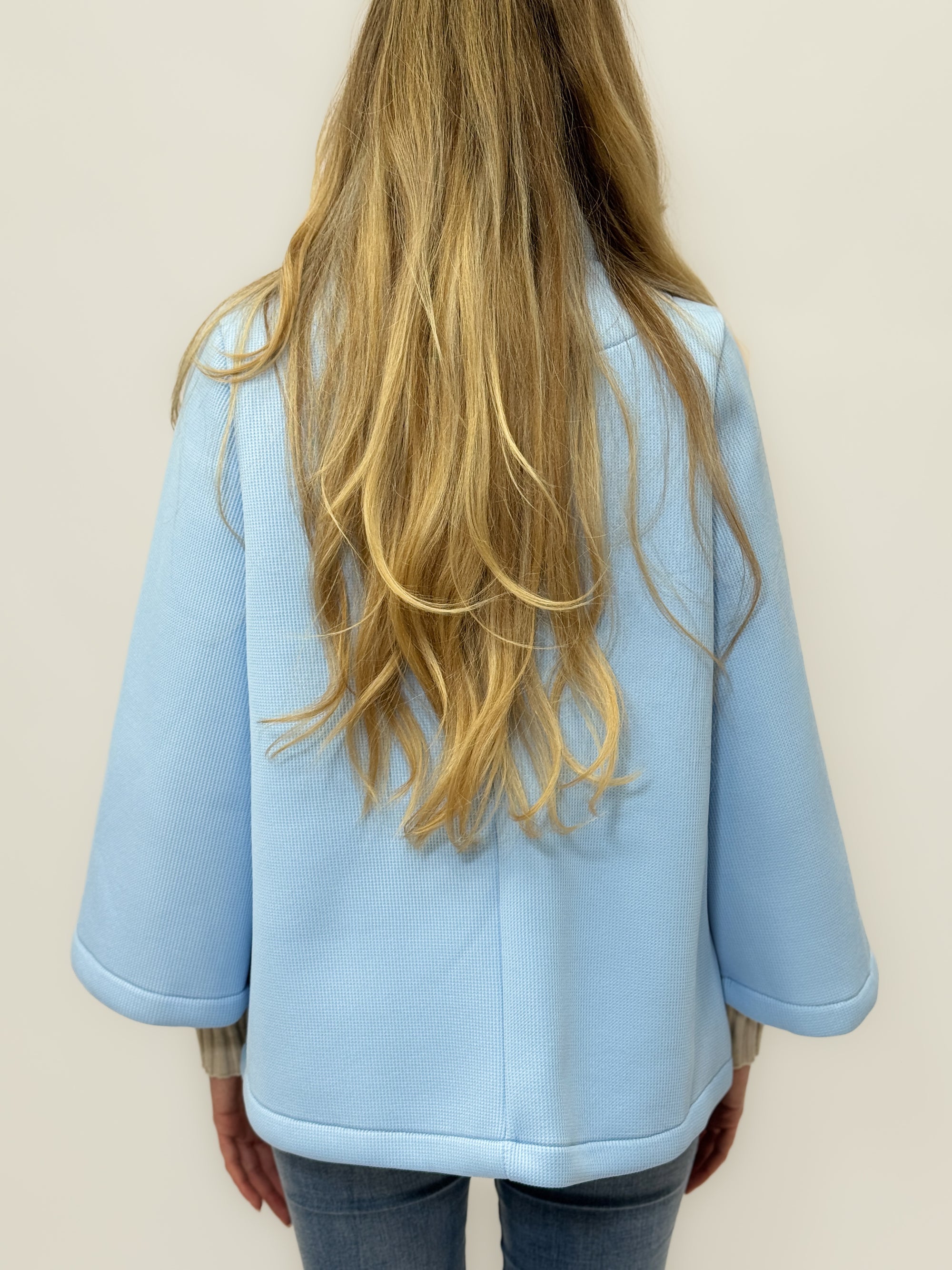 Giacca Neoprene con Collo Alto e Bottoni