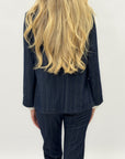 Giacca gessata elegante - Blu